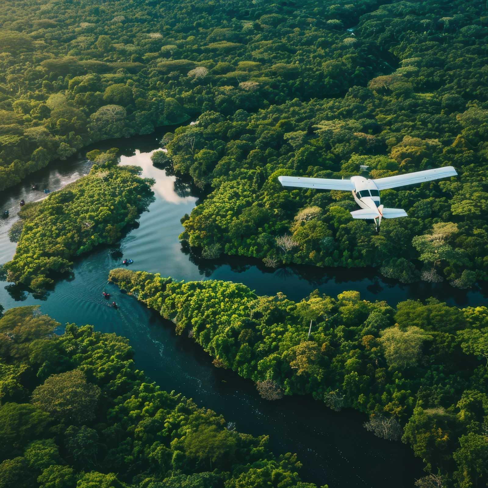 Notre avion privé Cessna nous porte le long de notre itinéraire au Costa Rica