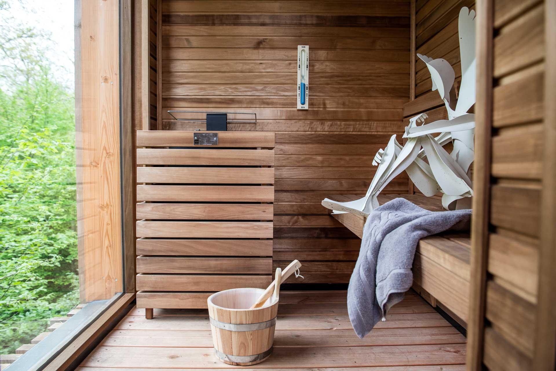 Un sauna dans un lodge pour un week end en amoureux © Loire Valley Lodge