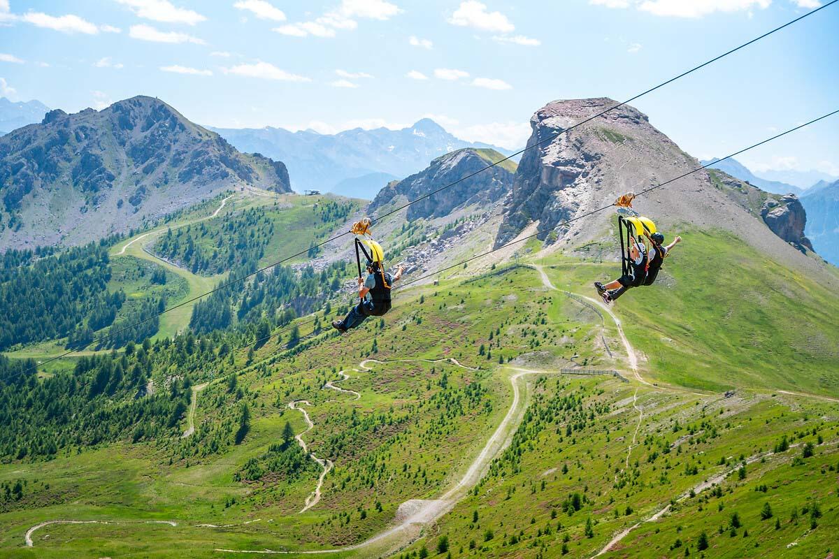 Que faire à Serre Chevalier - tyrolienne © Serre Chevalier Tourisme