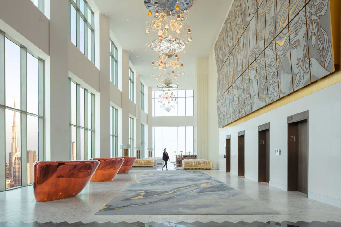 Le lobby aérien de l'hôtel © SLS Dubai