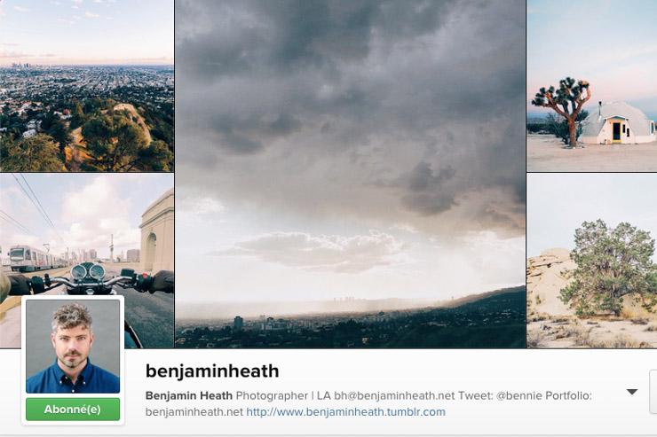 15 comptes Instagram à suivre - Benjamin Heath